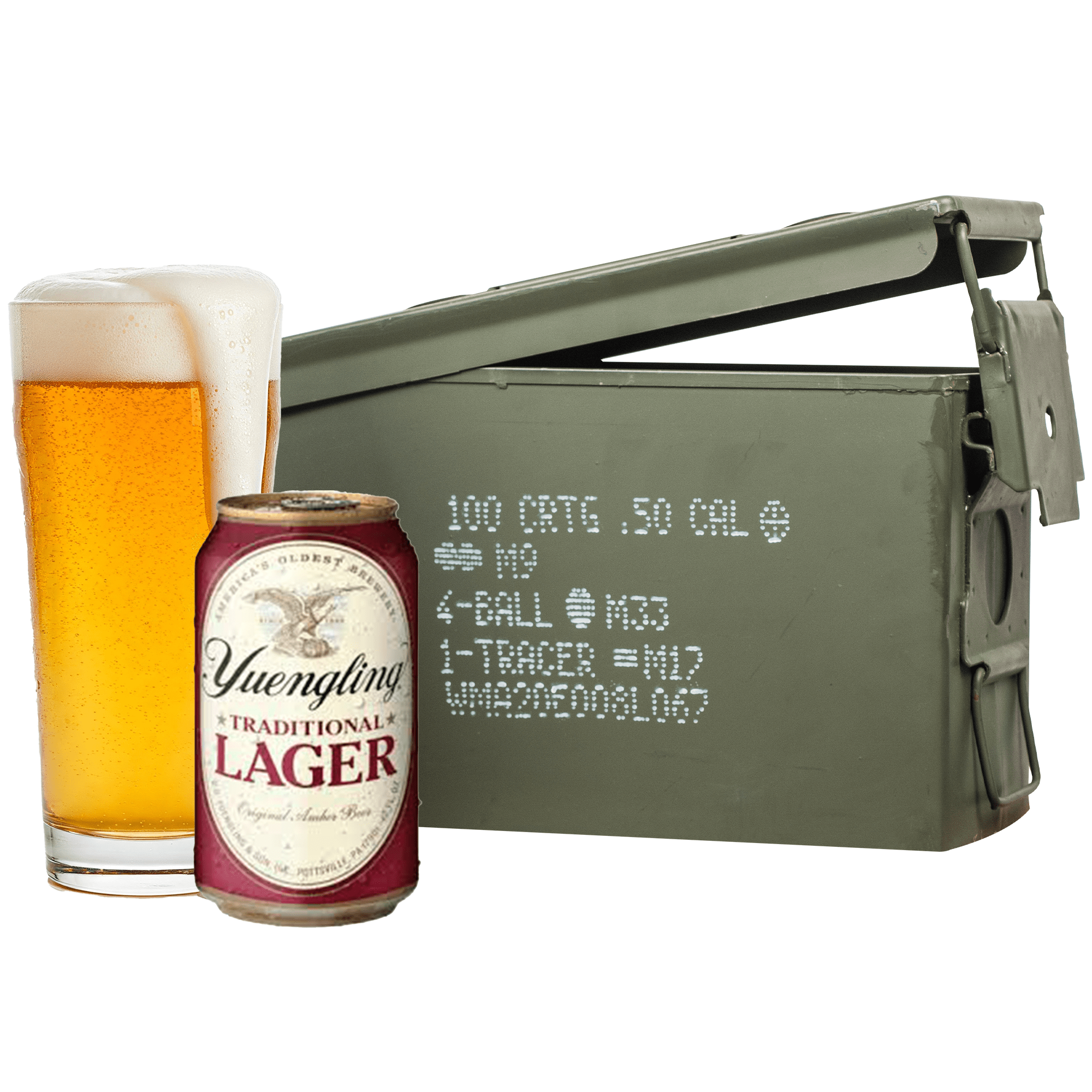 Yuengling Ammo Can with 6-pack of Yuengling beers